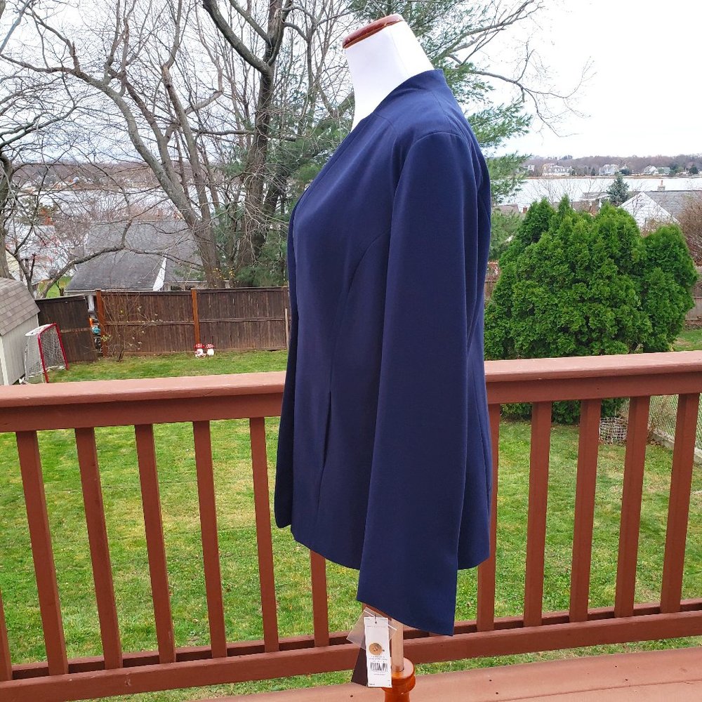 ++ DANA BUCHMAN Navy Blue Blazer Plus Sz 16 NWT - Picture 2 of 12